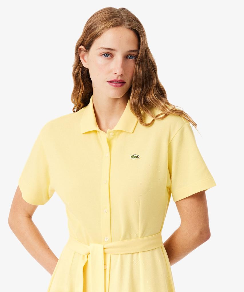 LACOSTE Women'S Fit-And-Flare Belted Polo Dress Ef9621-56G 107