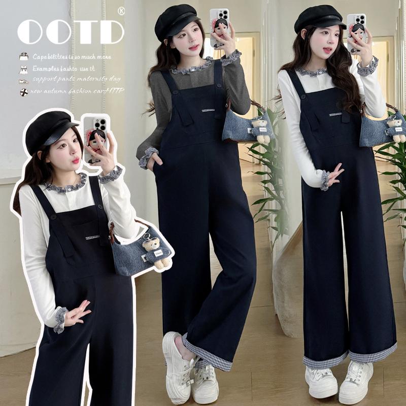 In-stock Spring 2026 Color Block Casual Maternity Overalls Set XL
