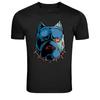 Cyberpunk Bulldog Roboter Halbes Gesicht Futuristisches Grafik T-Shirt