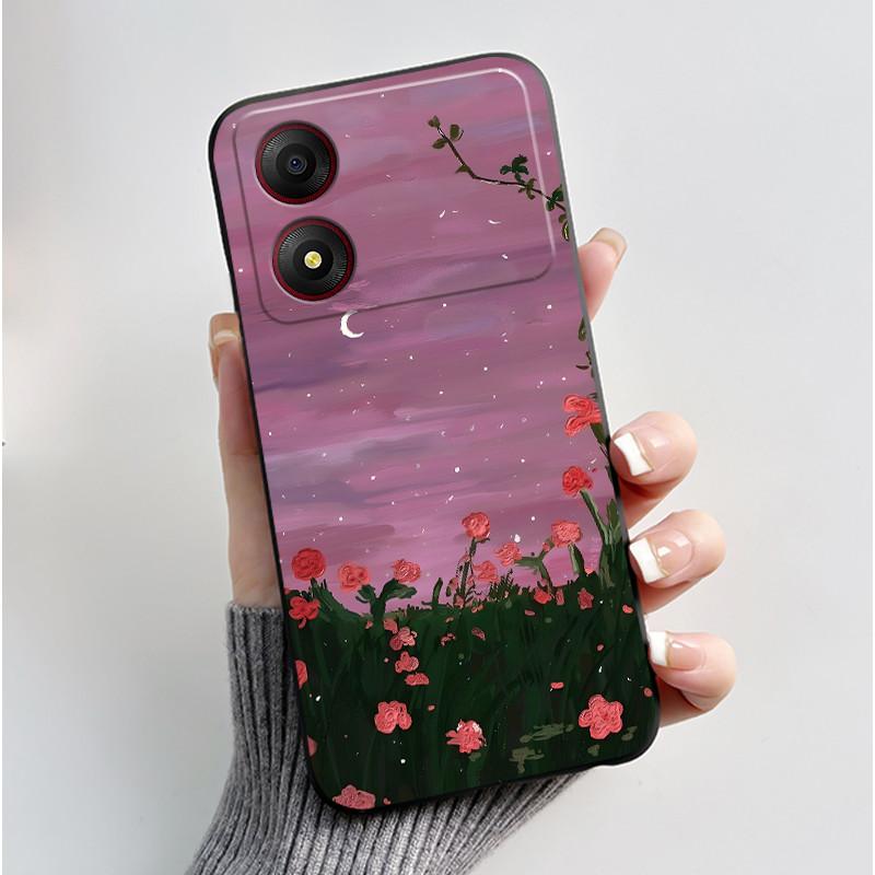 Casing For ZTE Blade A34 / A54 4G Phone Case Shell Aesthetic Cute Cat Astronaut Soft TPU Silicone Black Protective Cover Bumper