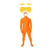 Tuta Zentai Arancione per Uomo Donna Costume Cosplay Tuta Festa di Halloween Baffi e Sopracciglia Gialli Travestimento