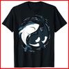 Hai Wal Räuber Yin Und Yang Meeresfische Japanisches Schwarzes Baumwoll-T-Shirt Unisex T-Shirt