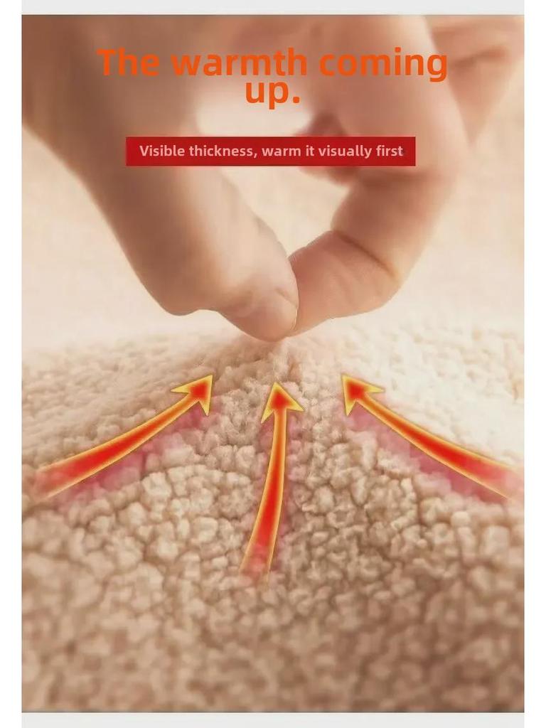 Herren Trendiger übergroßer Plüsch-Samt-Kapuzenpullover - Winter Lammfelljacke