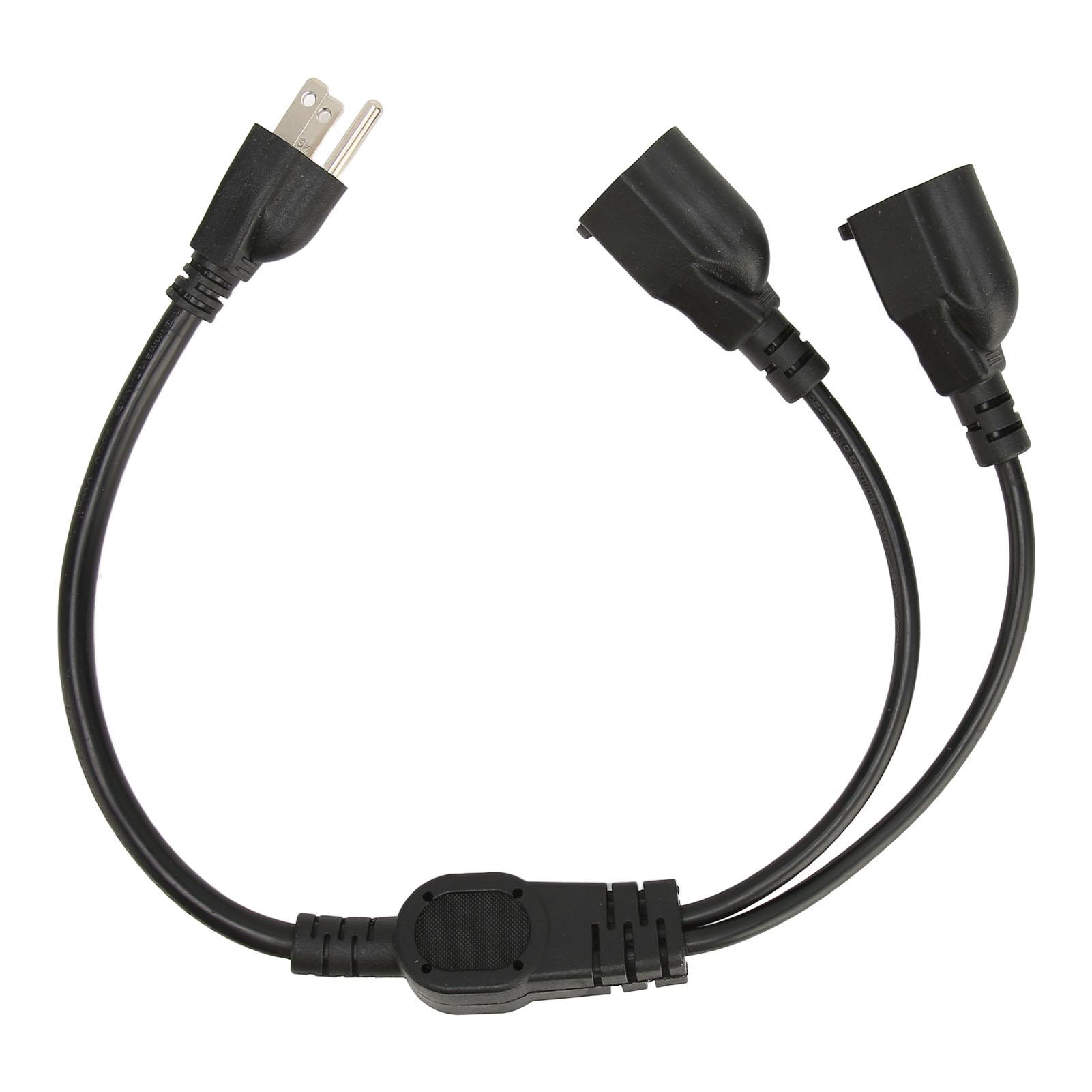 

Extension Y Splitter Power Cord 3 Pin 1 to 2 Male to Female Power Extension Cable US Plug