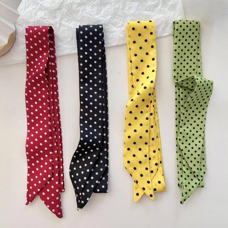 Polka Dot Long Scarf Korean Version Neck Scarf Hair Band Bag Wrap Ribbon Fashion Hair Accessories For Women Streetwear