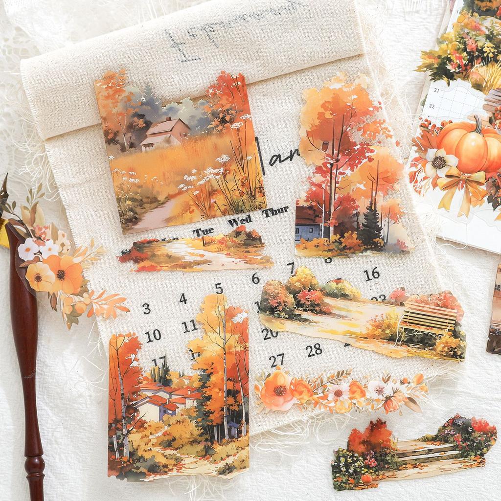 15pcs/1lot Kawaii Scrapbook Sticker The Sounds of the Four Seasons Scrapbooking Supplies Planner Decorative Stationery Sticker