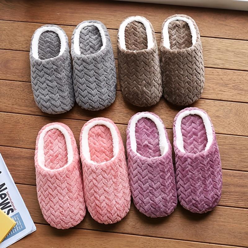 Cozy Plush-Lined Corduroy Slippers for Men and Women  Non-Slip Indoor House Shoes, Perfect for Autumn and Winter Comfort, House Slippers