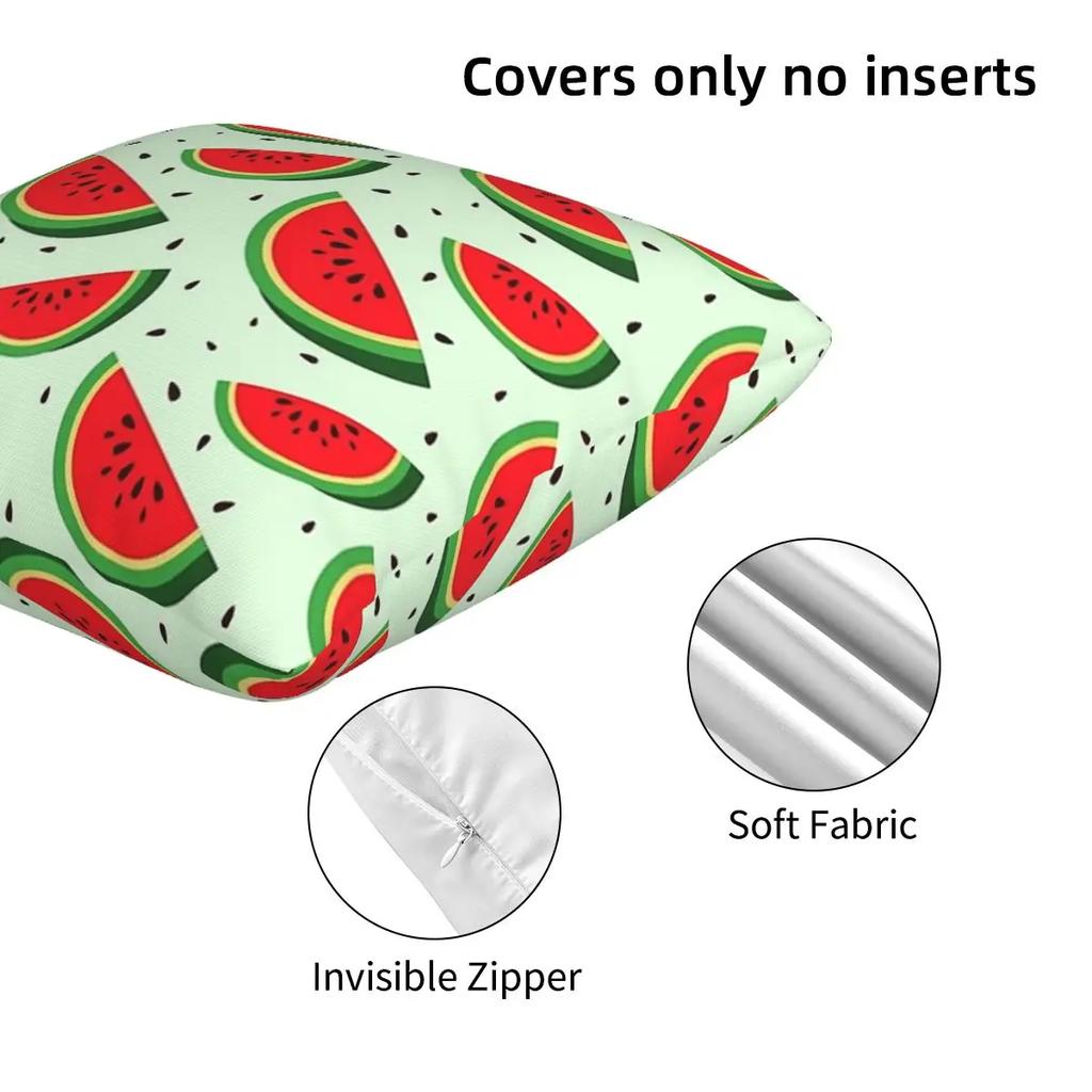 Cute Watermelon Slices 2 Pcs Square Pillowcase Pillow Cover Cushion Decor Comfort Throw Pillow For Home Car