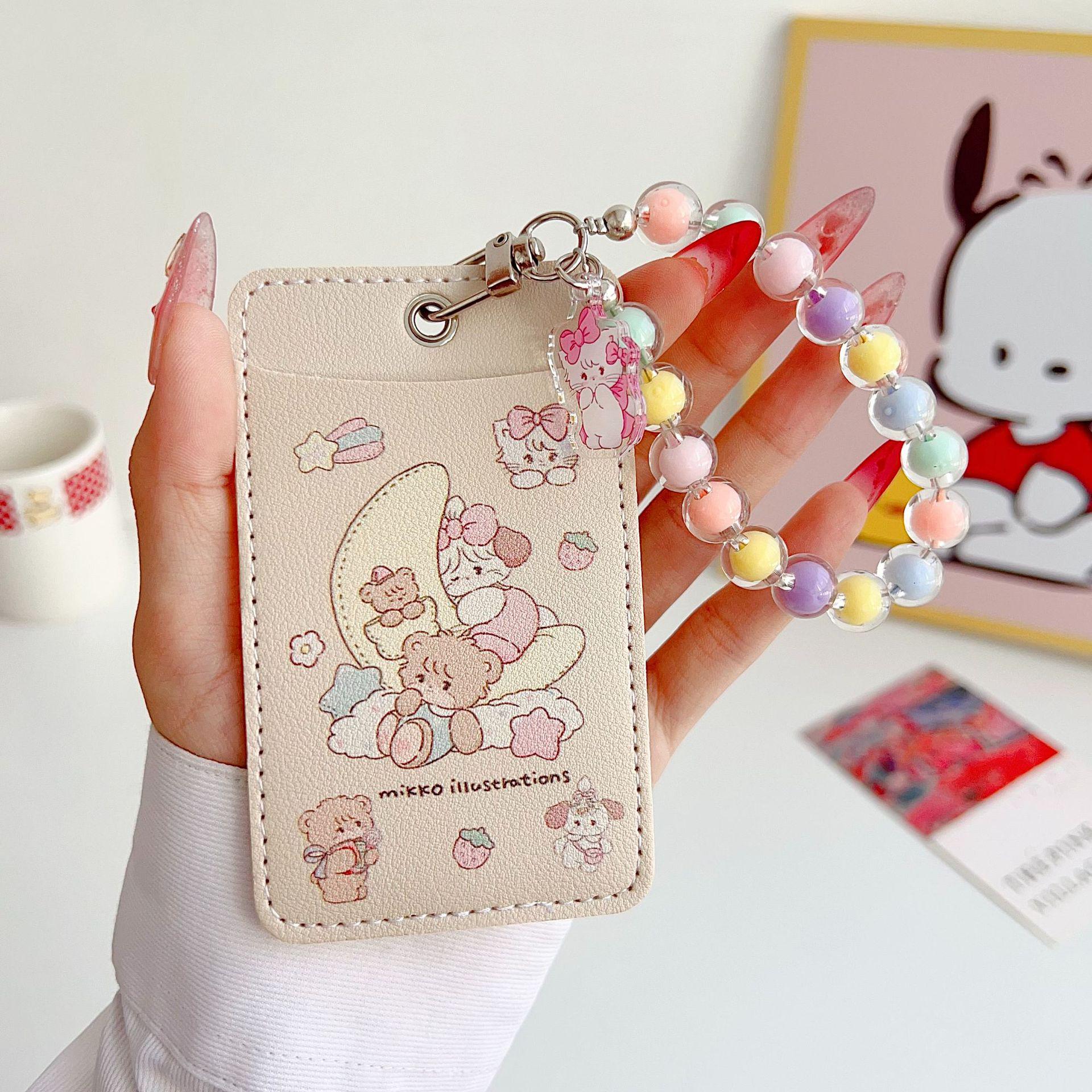 

Микко Милый Японский Мультяшный Держатель для Карт 2024: Мягкая кожа Двойной слот для кампусных и обеденных карт для девочек