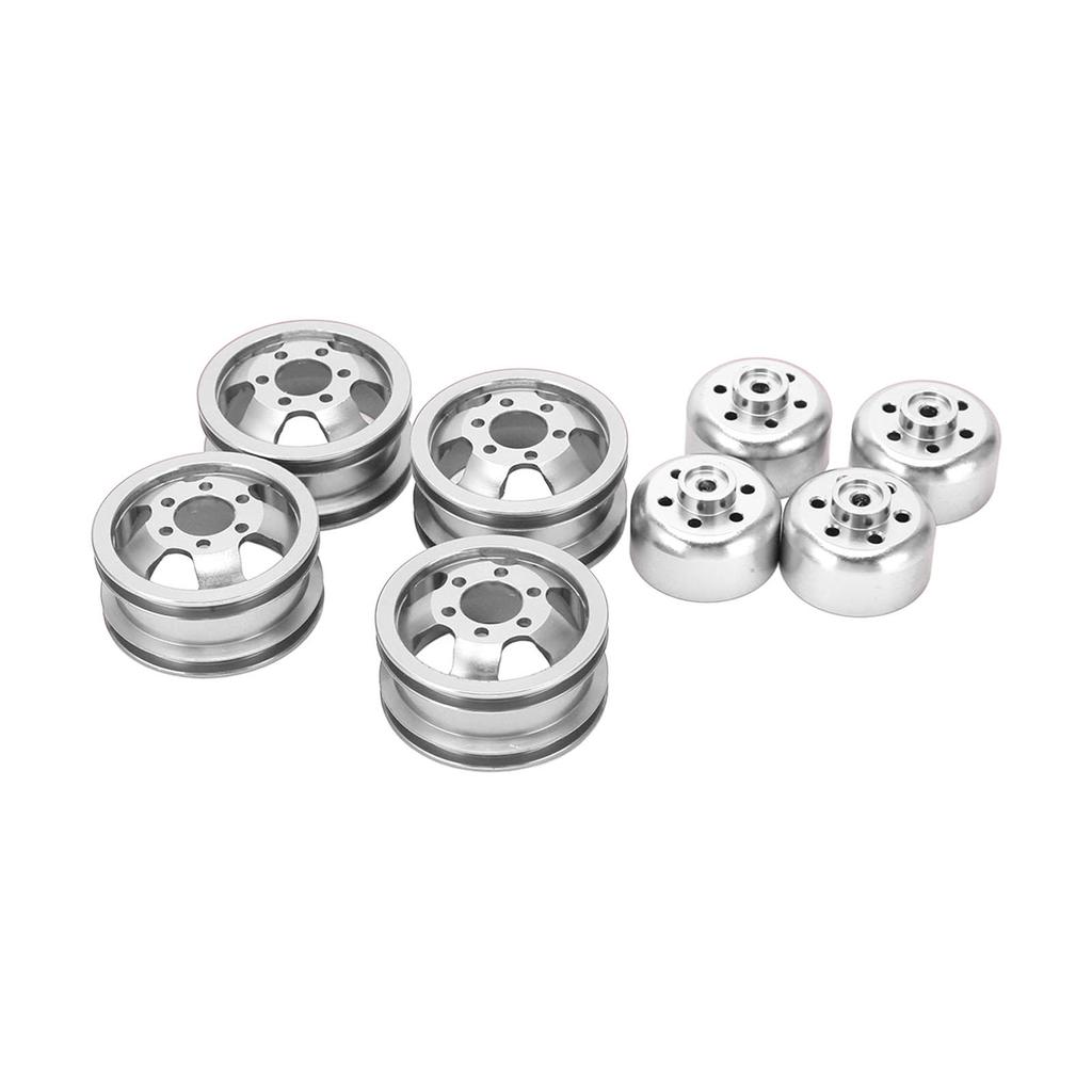 RC Wheel Rim Hub Aluminum Alloy for WPL Fj40 C14 C24 B14 B24 B16 B36 1 16 Model VehiclesSilver