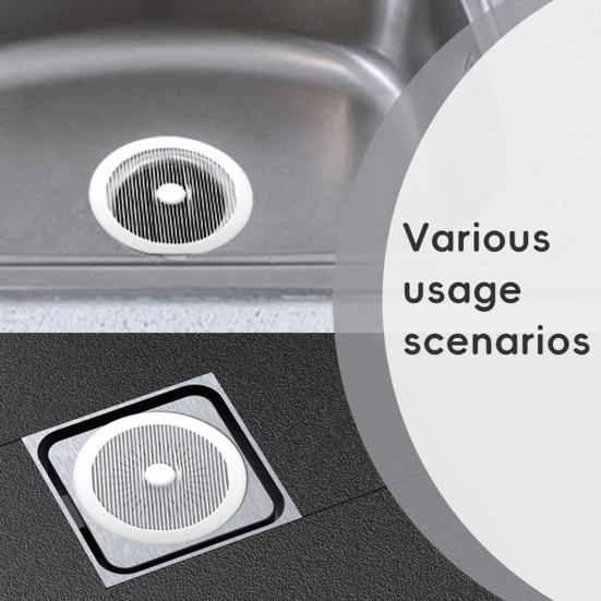 2Pcs Floor Drain Hair Capture Prevent Blockage Shower Bathtub Sink Compact Design Sink Strainer Fine Mesh Drain Protector