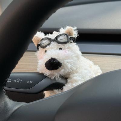 Χαριτωμένο Κουτάβι Εσωτερικό Αυτοκινήτου Βελούδινη Κούκλα Διακόσμηση Πολυλειτουργικά Στολίδια για Υαλοκαθαριστήρα