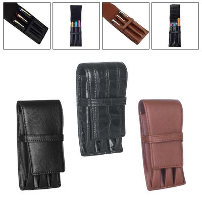 Leather Pen Case 3 Slots Pen Holder Pen Case for University Work