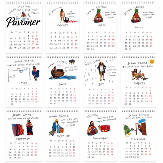Retro Wall Calendar 2027 Funny Calendar, Large Grid Monthly Planner, Humor Daily Office Planner Desk Decor for Home Office, Creative Paper Art