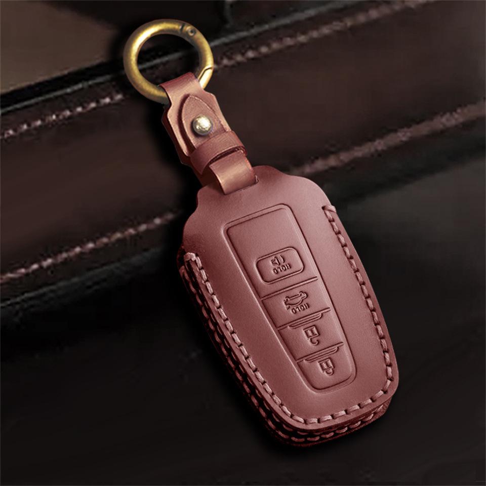 Genuine Leather Key Cover for Toyota Corolla, Camry, RAV4, Wildlander, and Asia Dragon.