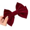 Velvet Double-Layer Bow Hair Clip - Korean Style.