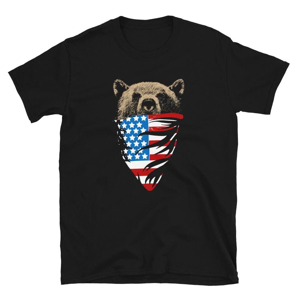 American Flag Bear T-Shirt S