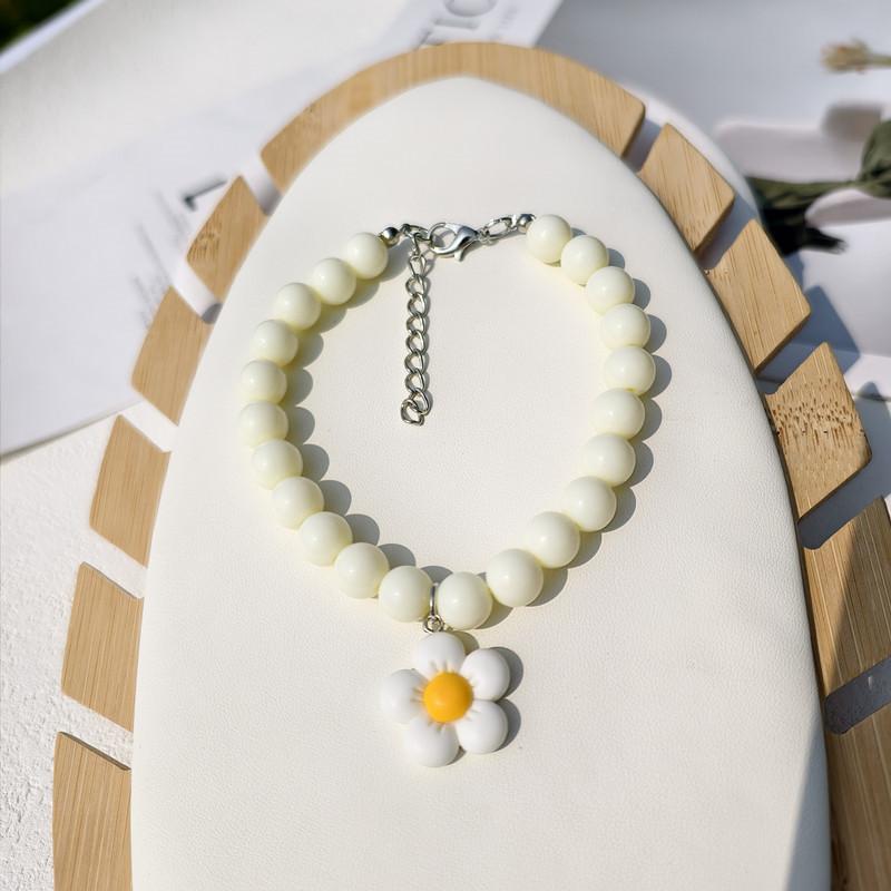 Macaron color matching pet necklace cat dog necklace Hyunya flower pendant small dog kitten collar neck jewelry