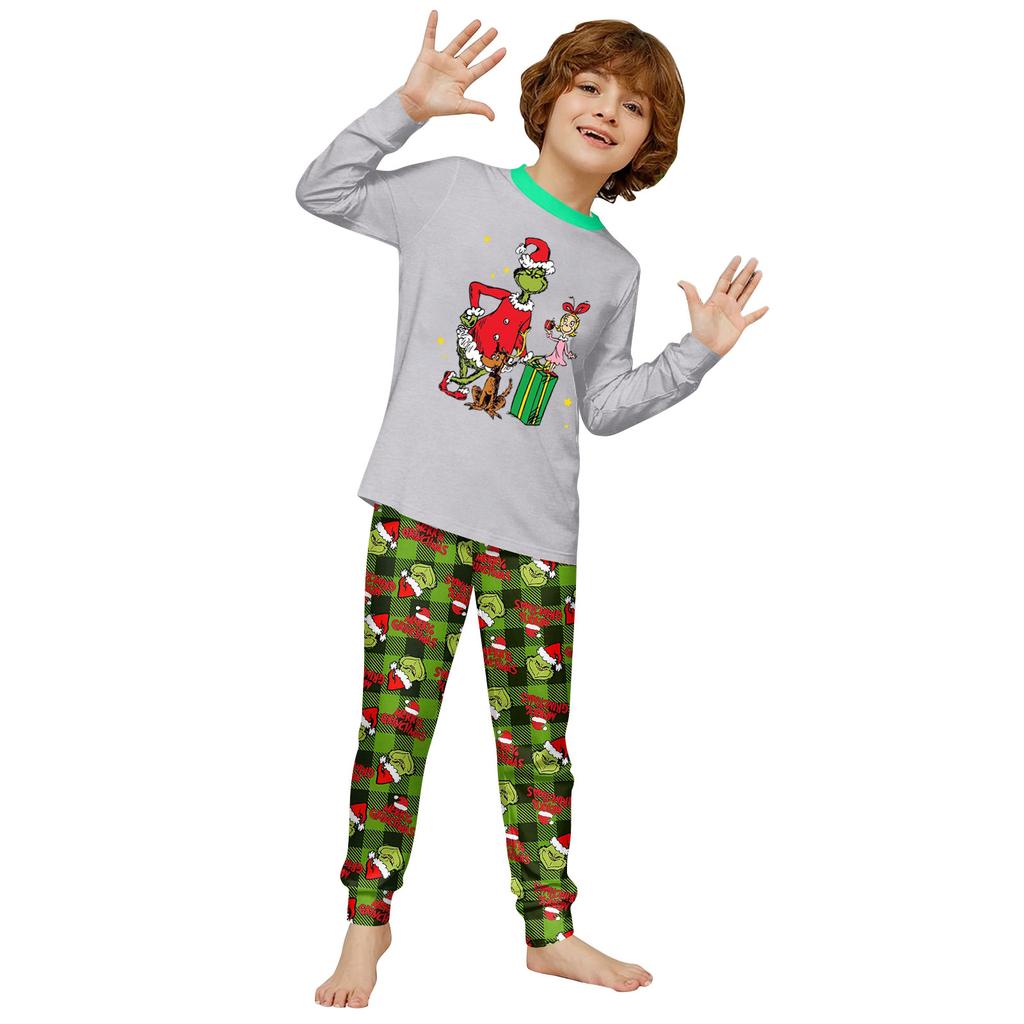 Christmas Day Prints Family Matching Long Sleeve Tops+Pants Set Family Matching Sets