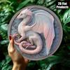 Metal Wall Art Dragon Round 8cm Vintage Bar Decor Rustic Gift