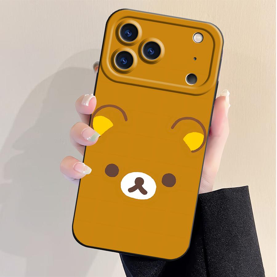 Cartoon Rilakkuma Bear TPU Phone Cover Case for Apple iPhone 17 Pro Max Air 11 14 13 15 Pro 16 12 Plus