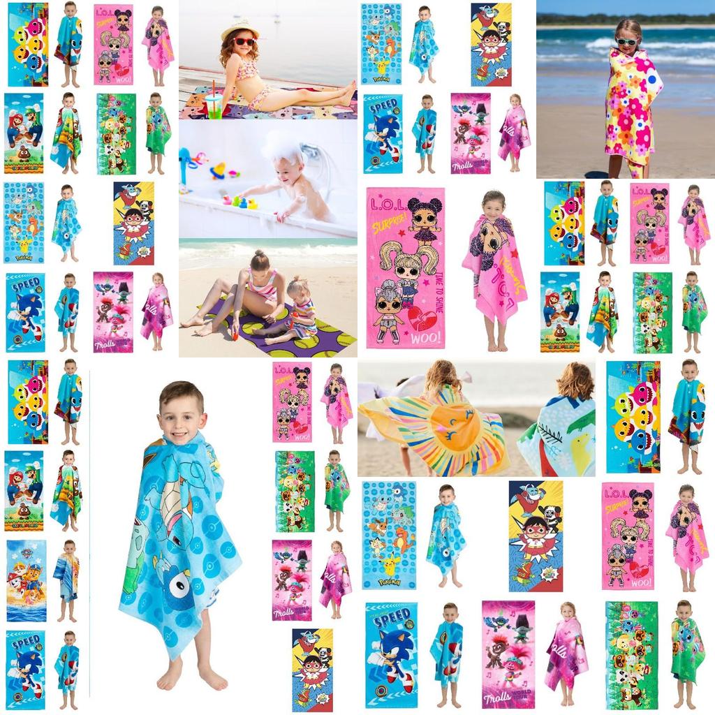 Boys Girls Pokemon Bath Towels Microfiber Beach Pool Swim Towel