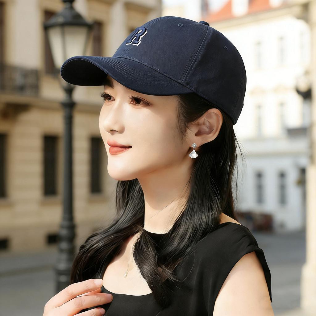 Ethnic Style Baseball Cap With Embroidered Letters Sun Protection For Women