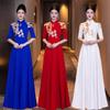 High-End Red Evening Dress for Choir Performance and Soloists