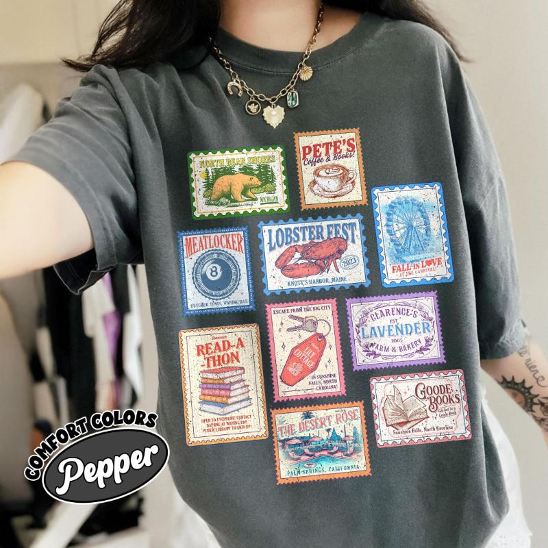 Emily Henry Books Stamp Shirt Beach Read Book Shirt Sunshine Falls Shirt Happy Place Inspired Shirt Book Lovers Gifts