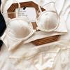 Sutien cu cataramă în față cu goluri sexy Set de lenjerie de corp pentru femei, cupă subțire din dantelă franceză, bralette confort, adunați sutien push-up și chiloți Lenjerie