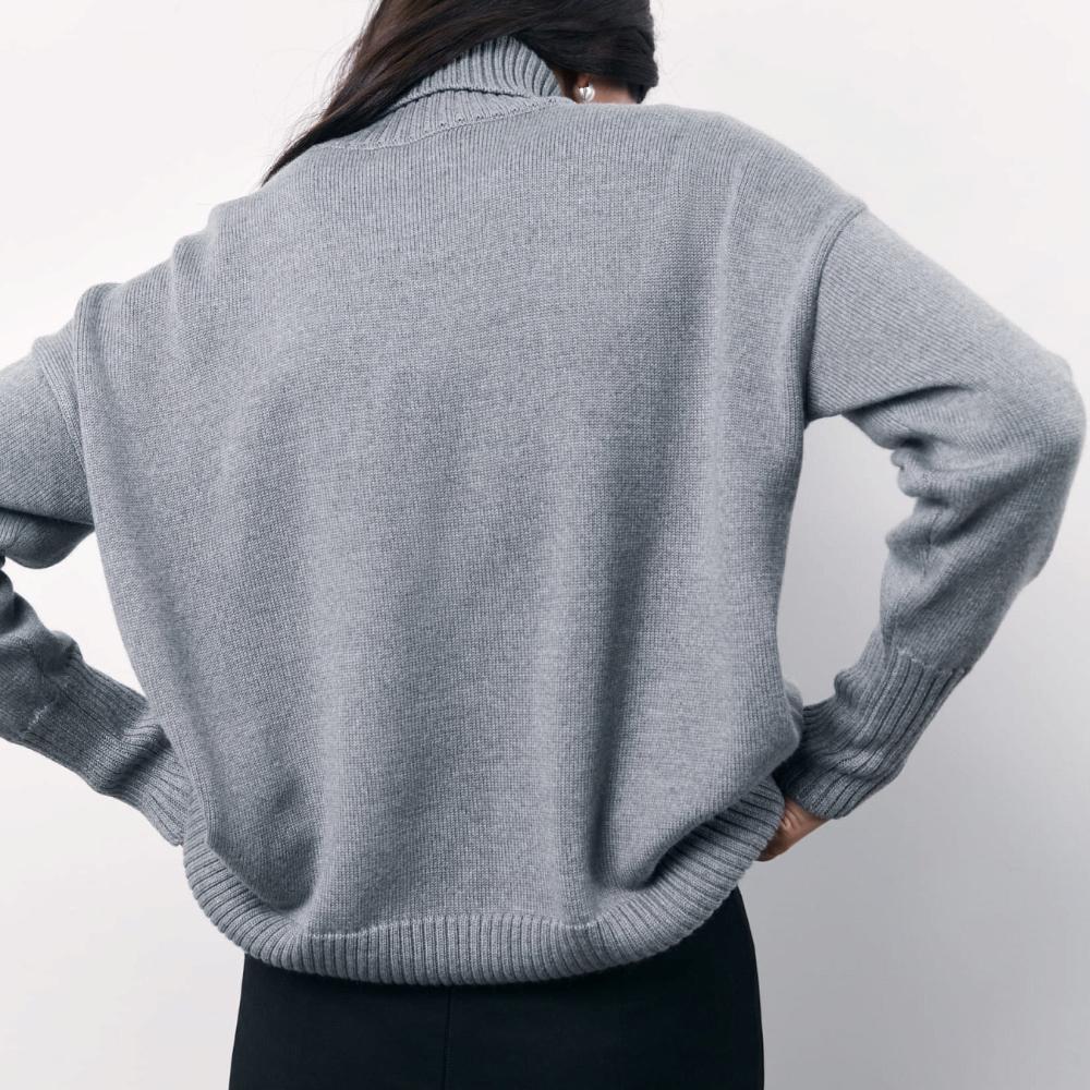 IHUASU Женский модный повседневный однотонный осенне-зимний свитер с длинным рукавом — фото 5