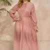 Vintage Long Sleeve Dresses Round Necked Plus Size Dress for Women Fashion Polka Dot Oversized Dress Elegant Tight Dress Commuter Fashion Maxi Dresses