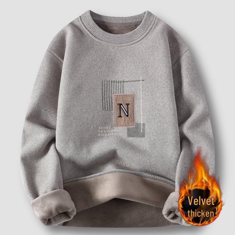 2025 Herren Einteiler Samtpullover: Trendiger Jugendstil, Plüschkaschmir, Ideal für Mittelschüler