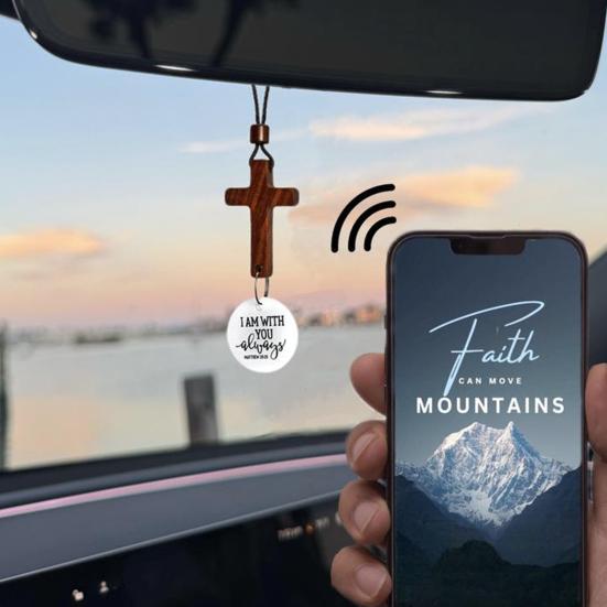 Hölzerner Segensanhänger Auto Rückspiegel Hängeornament Religiöser Dekorananhänger Geschenk für geliebte Menschen