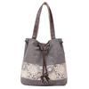 Women Bucket Fresh Ladies Floral Printing Shoulder Bag Female Handbags with Phone Pocket Canvas Bag