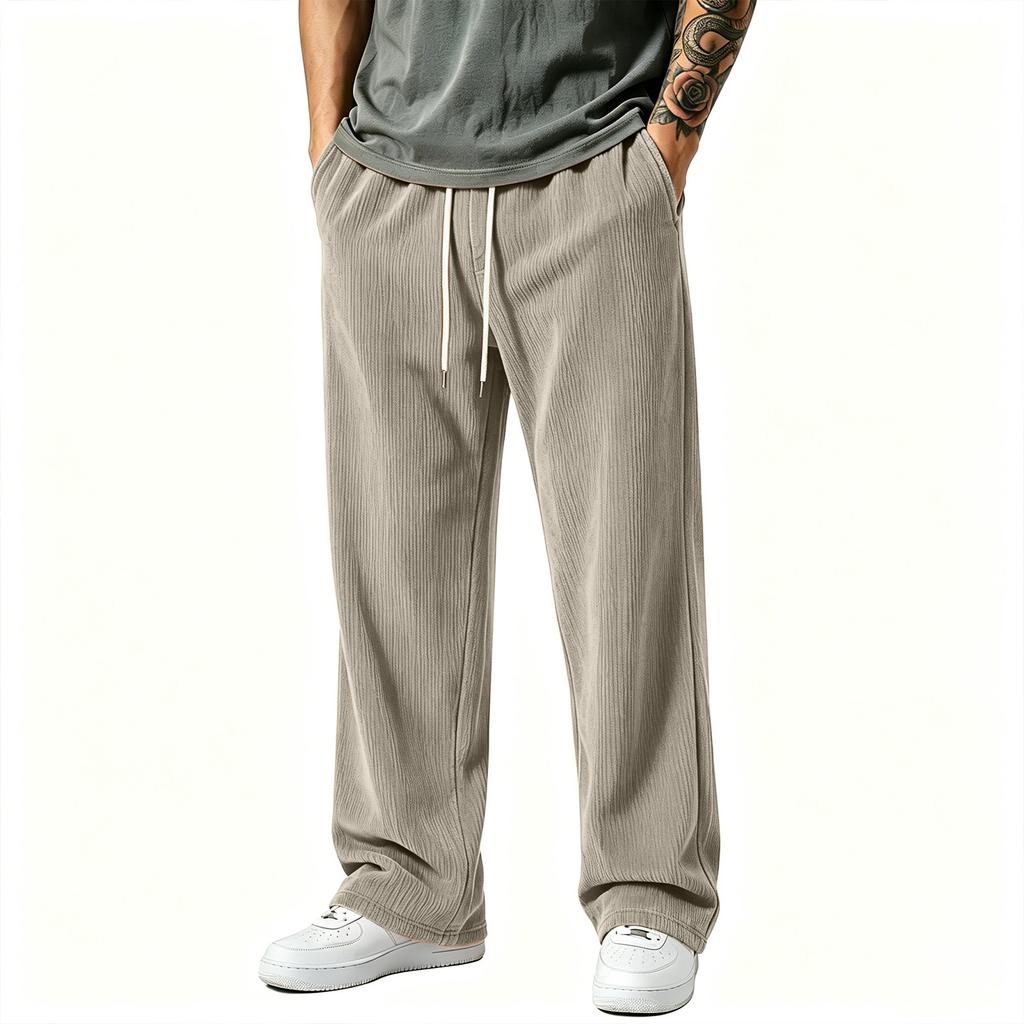 Men's Corduroy Pants Loose Fit Wide Leg Casual Comfortable for Everyday Wear