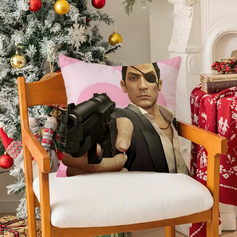 Goro Majima Yakuza Meme Pillow Case Silky Short Plush With Invisible Zipper Dustproof Sofa Cushion Cover For Home Decor