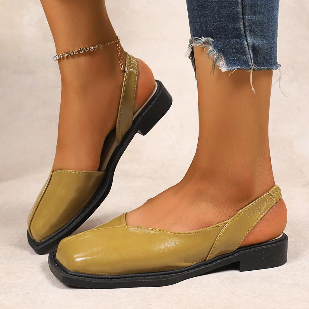 Fashion 2025 Fashion Comfortable Loafers Shoes Summer Edition Baotou Sandals for Women Non Slip Square Head for One Foot Lazy Flats