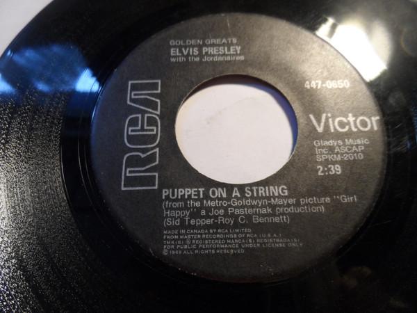 

7inch Record ELVIS PRESLEY Puppet On A String 4470650 RCA Victor Canada Rock Used
