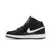 Air Jordan 1 Mid SE Grade School 'Black Glitter' (Unisex) Black / Black / White Kids' Basketball Shoes AV5174 001