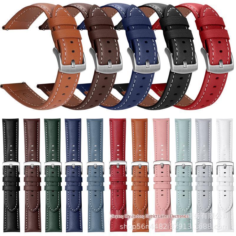 Compatible Leather Watch Band for Samsung S1, Huawei GT/GT2/GT3, Apple iWatch with Pin Buckle