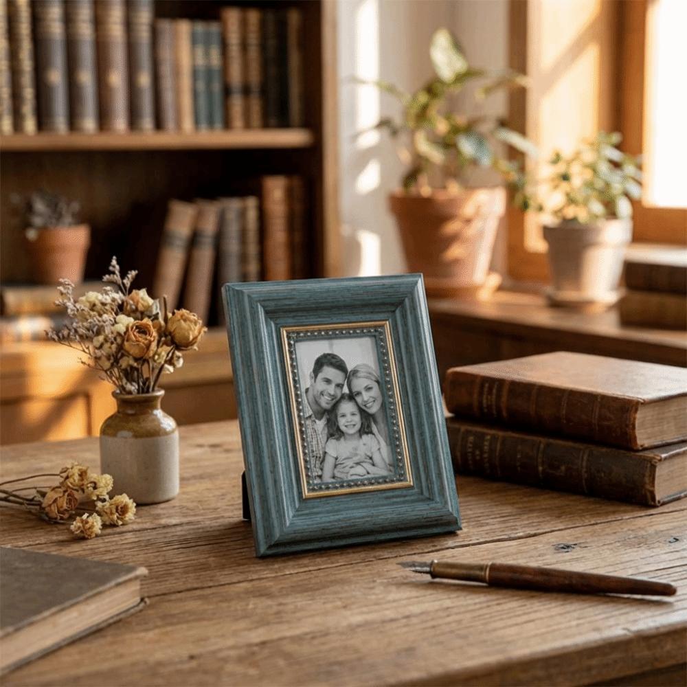2 ks Mini starožitných fotorámečků Rustikální rámeček na fotky Malý rámeček Stolní fotorámeček Ložnice