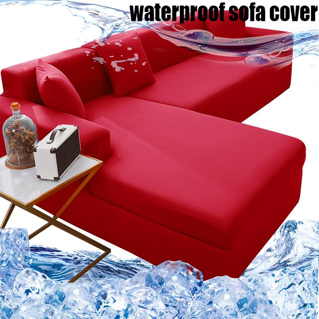 Stretch-wasserdichter Sofabezug, staubdicht, einfarbig, L-förmig, Ecksofa, Couchbezug, separate Sofabezüge, haustierfreundlich