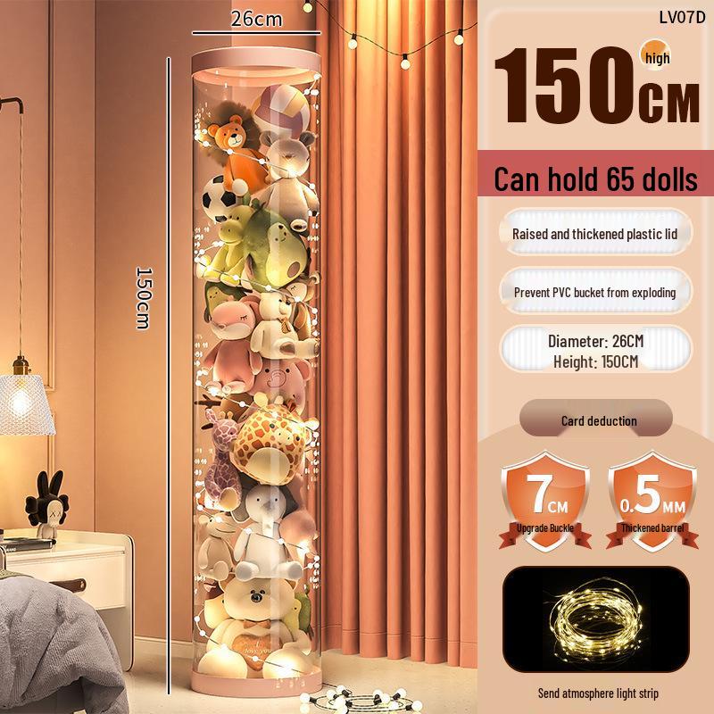 Plyschdocka Förvaringskorg med Dragkedja - Genomskinlig Gosedjursorganisatör