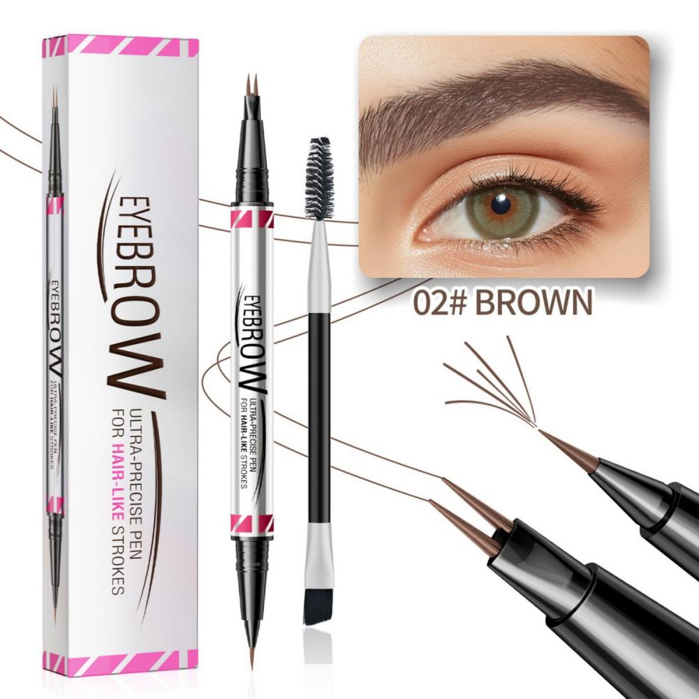 Waterproof Dual-Ended Eyebrow Pen and Eyebrow Brush
