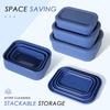 3Size Silicone Food Storage Containers Hard-Shell Silicone Bento Lunch Box Container with Lids Microwave Dishwasher Freezer Safe