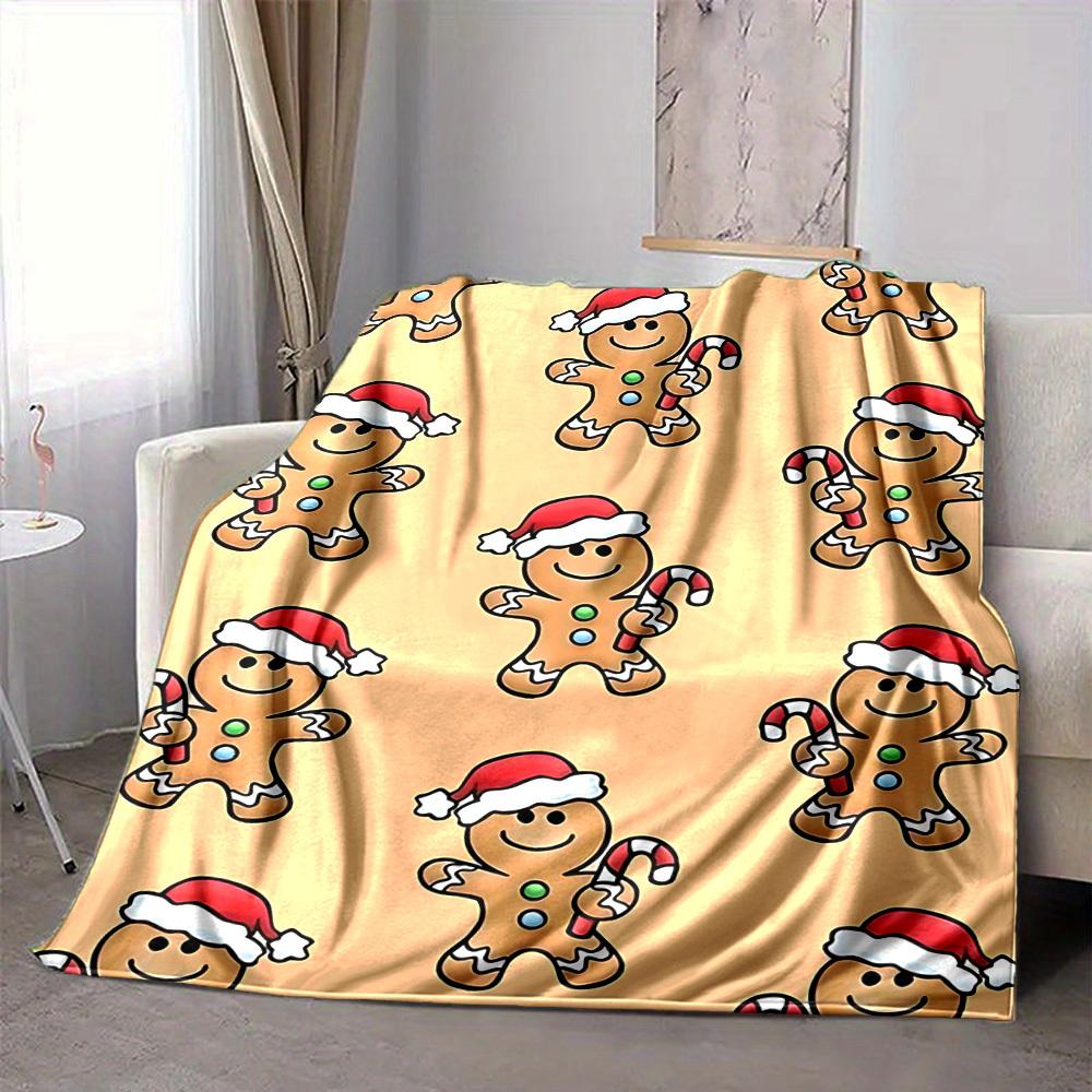 1pc Gingerbread Man Blanket Warm, Cozy, And Soft, Suitable for Sofas, Beds, Cars, And Office Use.Perfect for Camping And Travel, Making It a Great Gif