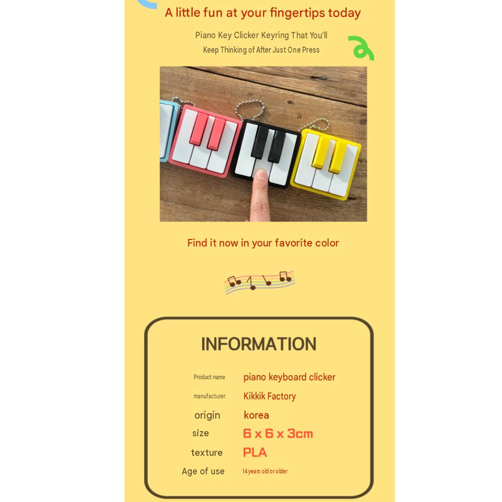 Kickkick Factory 5-Pocket Piano Clicker Keyring