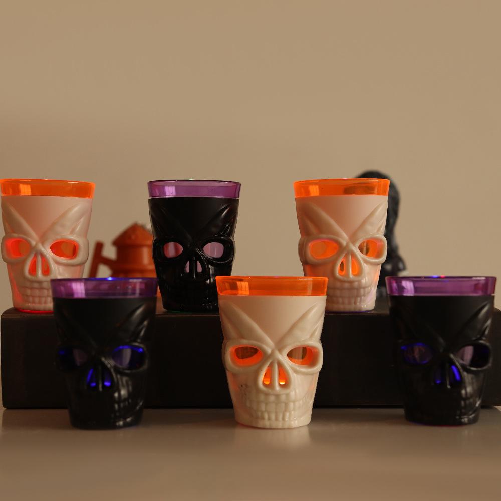 Halloween LED Skull Wine Glasses - Spooky Decor with Luminous Lights