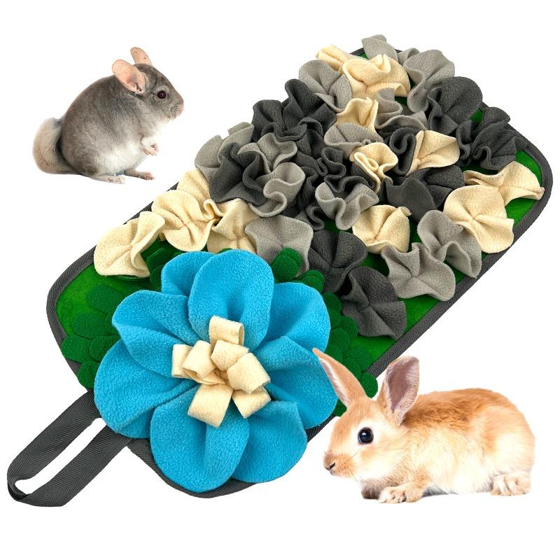 Small Animal Feeding Mat Suitable for Rabbits Dogs Hedgehogs Guinea Pigs Mice Interactive Cute Flowers and Fun Feeding